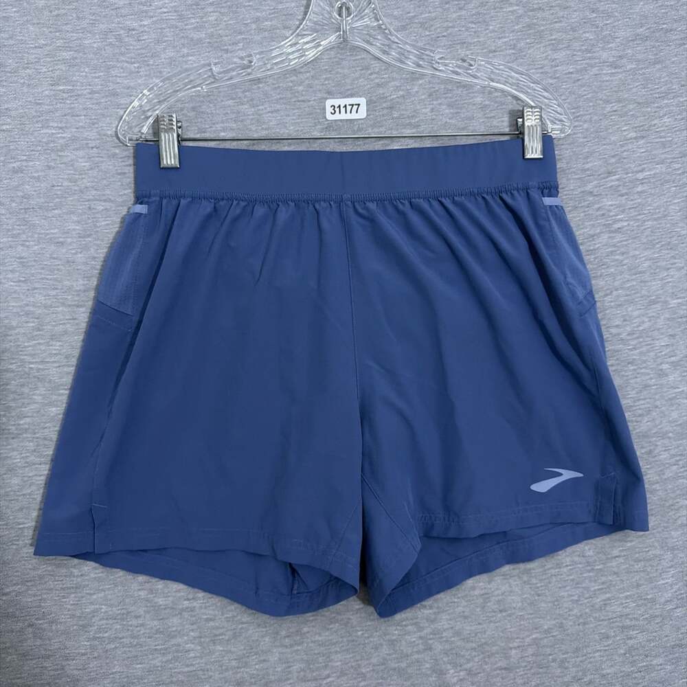 Brooks Men’s Size Medium Blue 5" Inseam Run Happy Sherpa Lined Shorts